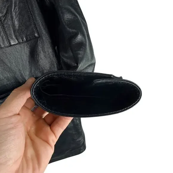 Saint Laurent Saharienne Lambskin Leather Belted Jacket K-Pop Black Mens Size 52 - Picture 8 of 11